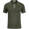 imageCOOFANDY Mens Knit Polo Shirts Casual Short Sleeve Golf Shirts Summer Collared Polo T ShirtsArmy Green