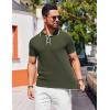 imageCOOFANDY Mens Knit Polo Shirts Casual Short Sleeve Golf Shirts Summer Collared Polo T ShirtsArmy Green