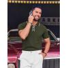 imageCOOFANDY Mens Knit Polo Shirts Casual Short Sleeve Golf Shirts Summer Collared Polo T ShirtsArmy Green