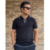 imageCOOFANDY Mens Knit Polo Shirts Casual Short Sleeve Golf Shirts Summer Collared Polo T ShirtsBlack