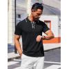 imageCOOFANDY Mens Knit Polo Shirts Casual Short Sleeve Golf Shirts Summer Collared Polo T ShirtsBlack