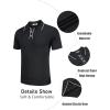imageCOOFANDY Mens Knit Polo Shirts Casual Short Sleeve Golf Shirts Summer Collared Polo T ShirtsBlack