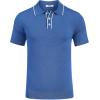 imageCOOFANDY Mens Knit Polo Shirts Casual Short Sleeve Golf Shirts Summer Collared Polo T ShirtsBlue