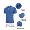 imageCOOFANDY Mens Knit Polo Shirts Casual Short Sleeve Golf Shirts Summer Collared Polo T ShirtsBlue