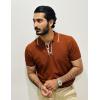 imageCOOFANDY Mens Knit Polo Shirts Casual Short Sleeve Golf Shirts Summer Collared Polo T ShirtsCaramel
