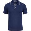 imageCOOFANDY Mens Knit Polo Shirts Casual Short Sleeve Golf Shirts Summer Collared Polo T ShirtsDark Blue