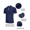 imageCOOFANDY Mens Knit Polo Shirts Casual Short Sleeve Golf Shirts Summer Collared Polo T ShirtsDark Blue