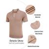 imageCOOFANDY Mens Knit Polo Shirts Casual Short Sleeve Golf Shirts Summer Collared Polo T ShirtsKhaki