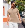 imageCOOFANDY Mens Knit Polo Shirts Casual Short Sleeve Golf Shirts Summer Collared Polo T ShirtsKhaki