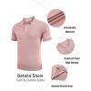 imageCOOFANDY Mens Knit Polo Shirts Casual Short Sleeve Golf Shirts Summer Collared Polo T ShirtsPink