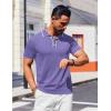 imageCOOFANDY Mens Knit Polo Shirts Casual Short Sleeve Golf Shirts Summer Collared Polo T ShirtsPurple