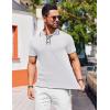 imageCOOFANDY Mens Knit Polo Shirts Casual Short Sleeve Golf Shirts Summer Collared Polo T ShirtsWhite