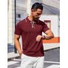 imageCOOFANDY Mens Knit Polo Shirts Casual Short Sleeve Golf Shirts Summer Collared Polo T ShirtsWine Red