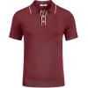 imageCOOFANDY Mens Knit Polo Shirts Casual Short Sleeve Golf Shirts Summer Collared Polo T ShirtsWine Red