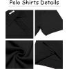 imageCOOFANDY Mens Knit Polo Shirts Short Sleeve Ribbed Knitted Shirt Summer Lightweight Casual Golf ShirtsBlack