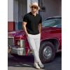 imageCOOFANDY Mens Knit Polo Shirts Short Sleeve Ribbed Knitted Shirt Summer Lightweight Casual Golf ShirtsBlack