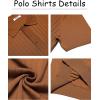 imageCOOFANDY Mens Knit Polo Shirts Short Sleeve Ribbed Knitted Shirt Summer Lightweight Casual Golf ShirtsBrown