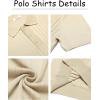 imageCOOFANDY Mens Knit Polo Shirts Short Sleeve Ribbed Knitted Shirt Summer Lightweight Casual Golf ShirtsCream