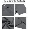 imageCOOFANDY Mens Knit Polo Shirts Short Sleeve Ribbed Knitted Shirt Summer Lightweight Casual Golf ShirtsDark Grey