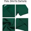 imageCOOFANDY Mens Knit Polo Shirts Short Sleeve Ribbed Knitted Shirt Summer Lightweight Casual Golf ShirtsDeep Green