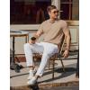 imageCOOFANDY Mens Knit Polo Shirts Short Sleeve Ribbed Knitted Shirt Summer Lightweight Casual Golf ShirtsKhaki