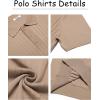 imageCOOFANDY Mens Knit Polo Shirts Short Sleeve Ribbed Knitted Shirt Summer Lightweight Casual Golf ShirtsKhaki