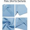 imageCOOFANDY Mens Knit Polo Shirts Short Sleeve Ribbed Knitted Shirt Summer Lightweight Casual Golf ShirtsLight Blue