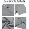 imageCOOFANDY Mens Knit Polo Shirts Short Sleeve Ribbed Knitted Shirt Summer Lightweight Casual Golf ShirtsLight Grey