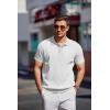 imageCOOFANDY Mens Knit Polo Shirts Short Sleeve Ribbed Knitted Shirt Summer Lightweight Casual Golf ShirtsWhite