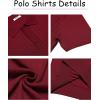 imageCOOFANDY Mens Knit Polo Shirts Short Sleeve Ribbed Knitted Shirt Summer Lightweight Casual Golf ShirtsWine Red