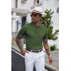 imageCOOFANDY Mens Knit Polo Shirts Short Sleeve Ribbed Textured Polo Shirt Lightweight Casual Golf Shirts Collared T ShirtArmy Green