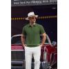 imageCOOFANDY Mens Knit Polo Shirts Short Sleeve Ribbed Textured Polo Shirt Lightweight Casual Golf Shirts Collared T ShirtArmy Green