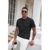 imageCOOFANDY Mens Knit Polo Shirts Short Sleeve Ribbed Textured Polo Shirt Lightweight Casual Golf Shirts Collared T ShirtBlack