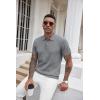 imageCOOFANDY Mens Knit Polo Shirts Short Sleeve Ribbed Textured Polo Shirt Lightweight Casual Golf Shirts Collared T ShirtDark Gray