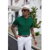 imageCOOFANDY Mens Knit Polo Shirts Short Sleeve Ribbed Textured Polo Shirt Lightweight Casual Golf Shirts Collared T ShirtDark Green