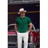 imageCOOFANDY Mens Knit Polo Shirts Short Sleeve Ribbed Textured Polo Shirt Lightweight Casual Golf Shirts Collared T ShirtDark Green