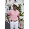 imageCOOFANDY Mens Knit Polo Shirts Short Sleeve Ribbed Textured Polo Shirt Lightweight Casual Golf Shirts Collared T ShirtDark Pink