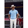 imageCOOFANDY Mens Knit Polo Shirts Short Sleeve Ribbed Textured Polo Shirt Lightweight Casual Golf Shirts Collared T ShirtLight Blue