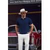 imageCOOFANDY Mens Knit Polo Shirts Short Sleeve Ribbed Textured Polo Shirt Lightweight Casual Golf Shirts Collared T ShirtNavy Blue