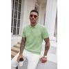 imageCOOFANDY Mens Knit Polo Shirts Short Sleeve Ribbed Textured Polo Shirt Lightweight Casual Golf Shirts Collared T ShirtOlive Green