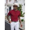 imageCOOFANDY Mens Knit Polo Shirts Short Sleeve Ribbed Textured Polo Shirt Lightweight Casual Golf Shirts Collared T ShirtWine Red