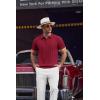 imageCOOFANDY Mens Knit Polo Shirts Short Sleeve Ribbed Textured Polo Shirt Lightweight Casual Golf Shirts Collared T ShirtWine Red