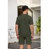 imageCOOFANDY Mens 2 Piece Outfits Sets Casual Short Sleeve Button Down Knit Shirt and Shorts Sets Summer Beach OutfitsArmy Green