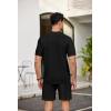 imageCOOFANDY Mens 2 Piece Outfits Sets Casual Short Sleeve Button Down Knit Shirt and Shorts Sets Summer Beach OutfitsBlack