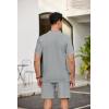 imageCOOFANDY Mens 2 Piece Outfits Sets Casual Short Sleeve Button Down Knit Shirt and Shorts Sets Summer Beach OutfitsLight Grey