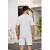 imageCOOFANDY Mens 2 Piece Outfits Sets Casual Short Sleeve Button Down Knit Shirt and Shorts Sets Summer Beach OutfitsWhite