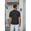 imageCOOFANDY Mens Knit Shirt Short Sleeve Button Down Vintage Polo Shirts Casual Summer Beach ShirtsBlack