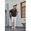 imageCOOFANDY Mens Knit Shirt Short Sleeve Button Down Vintage Polo Shirts Casual Summer Beach ShirtsBlack
