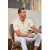 imageCOOFANDY Mens Knit Shirt Short Sleeve Button Down Vintage Polo Shirts Casual Summer Beach ShirtsCream