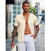 imageCOOFANDY Mens Knit Shirt Short Sleeve Button Down Vintage Polo Shirts Casual Summer Beach ShirtsCream